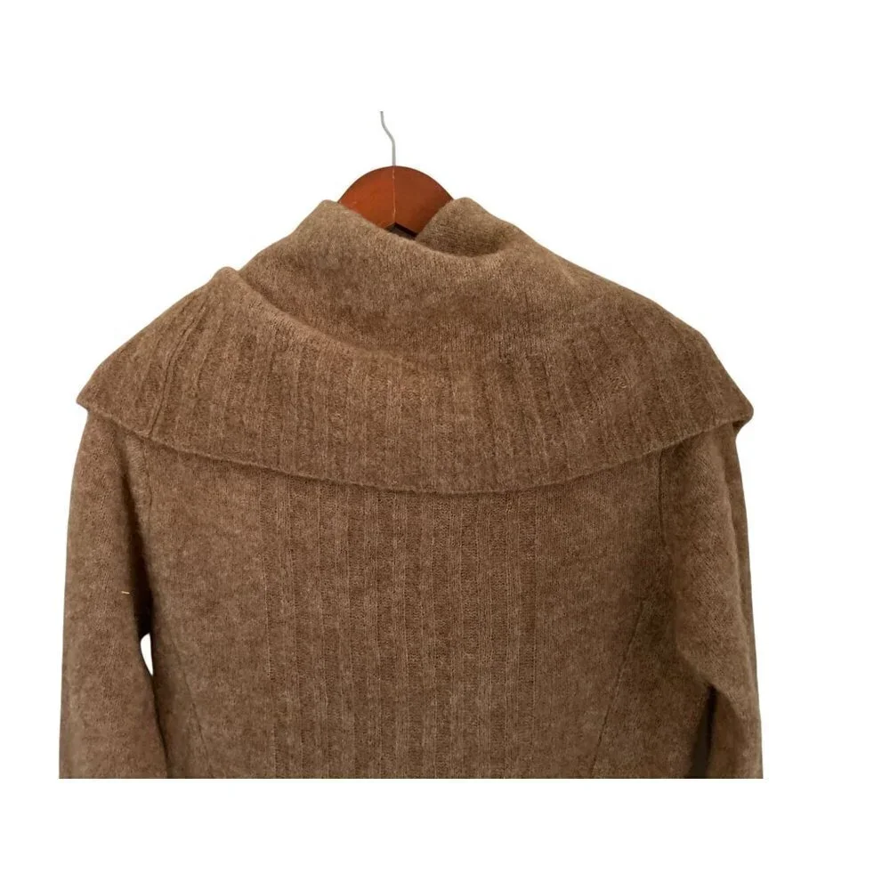 New York LOOK Mohair Wool Sweater Turtleneck Beige Size 2
